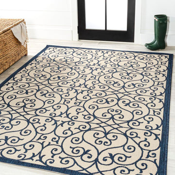 Madrid Vintage Filigree Textured Weave Indoor/outdoor Area Rug